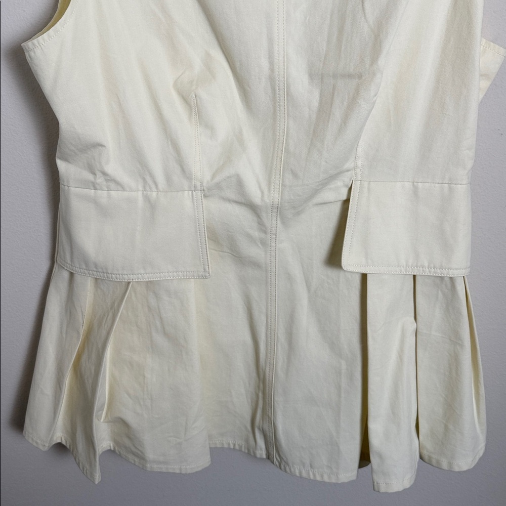 Mare Mare Sleeveless Peplum Blouse Ivory Size XL - Picture 5 of 6